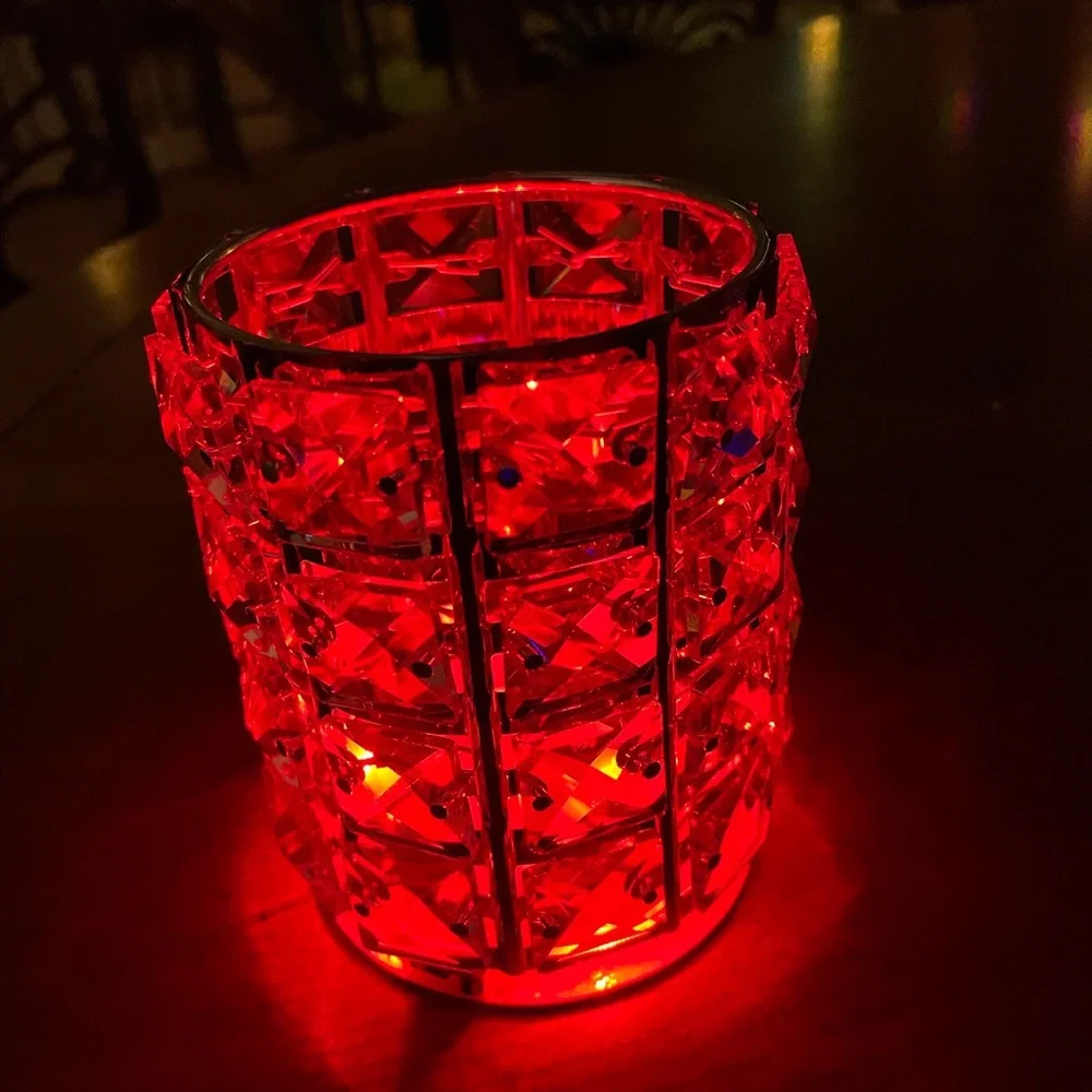 Led, USB Rechargeable, Crystal, Color Changing, Makeup, Holder, Organizer